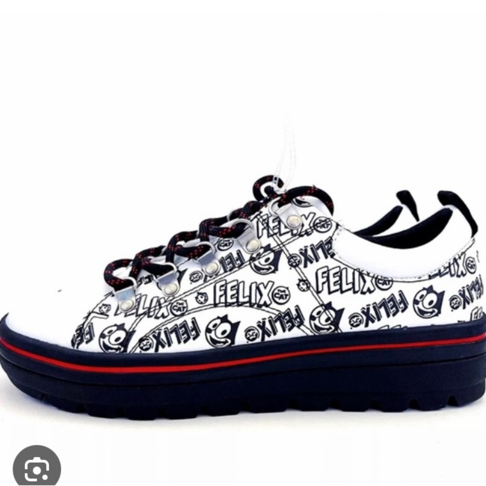 Sz 10 Skechers x Felix the cat black white red shoes good condition - Picture 3 of 9